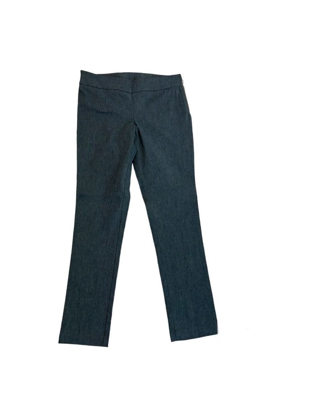 Suzie Shier dark charcoal gray skinny stretchy cigarette pants side zipper Sz M